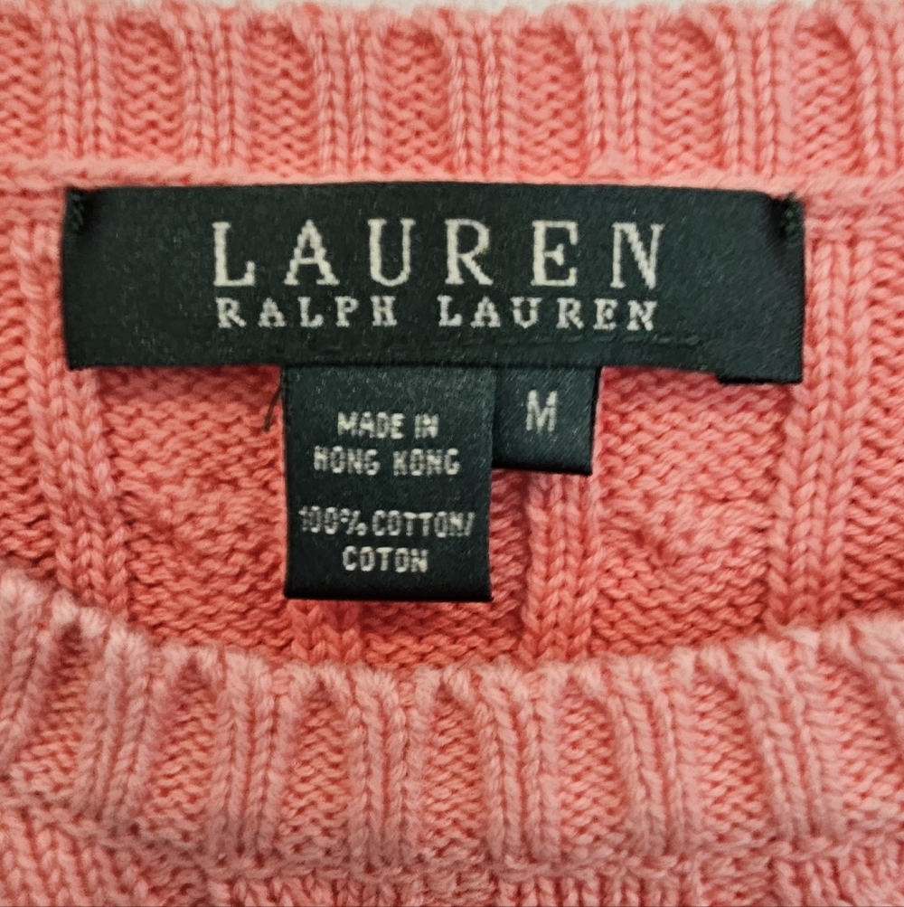 Lauren Ralph Lauren Women's Light Pink Knit Y2K Sweater Size--M - Picture 8 of 12